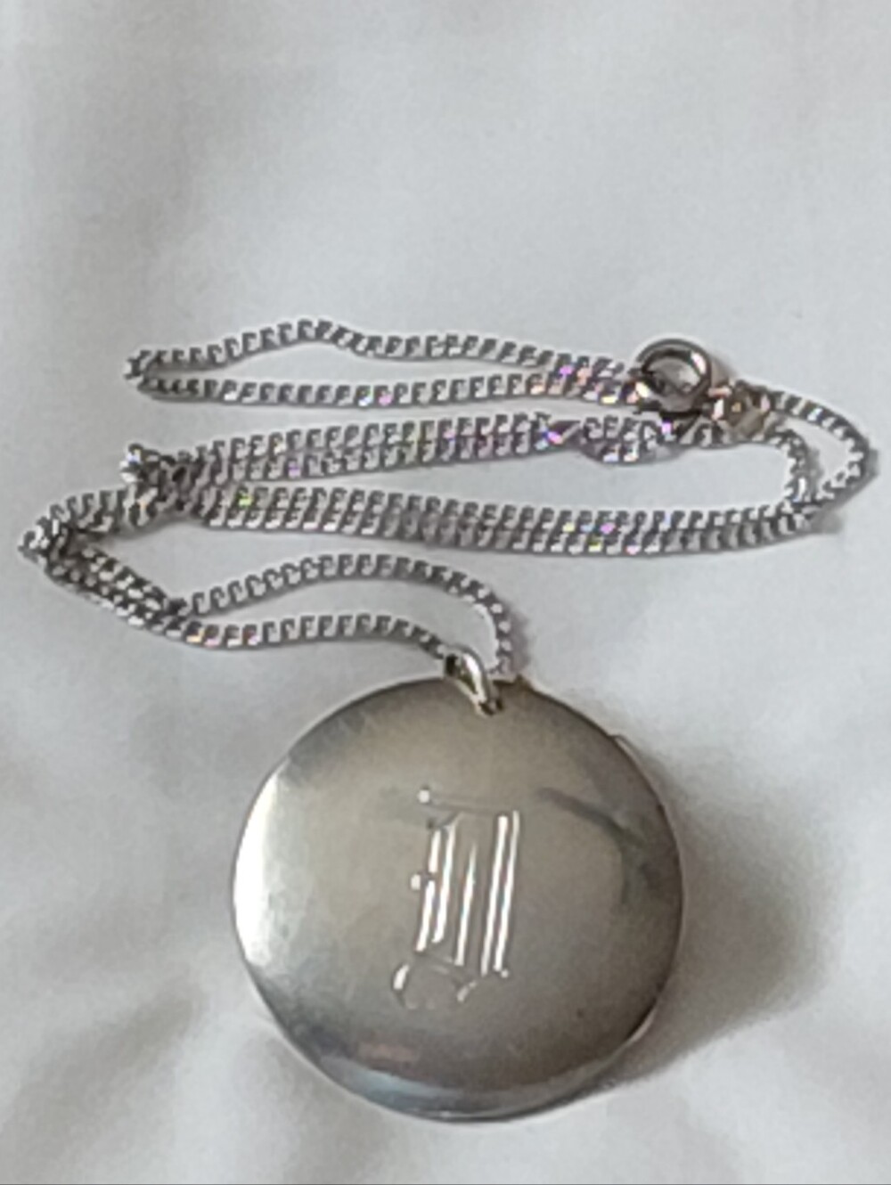 Vintage Silver Initial D Necklace Medallian